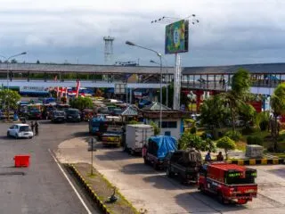 Hundreds Of Truck Drivers Conduct Rally Against Traffic Regulations Near Bali Port