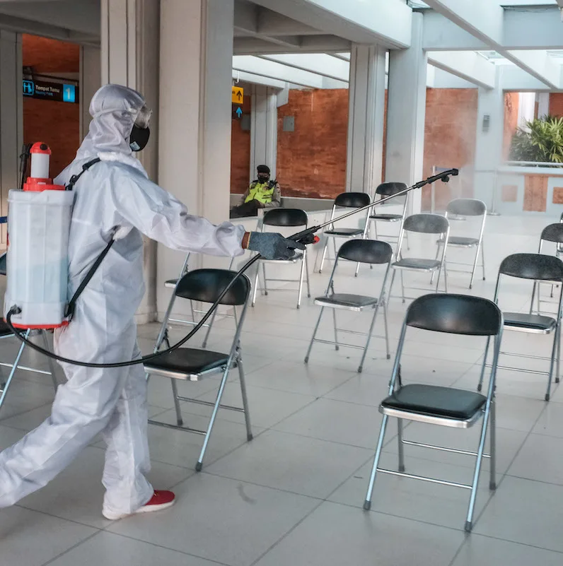 Bali airport sanitation