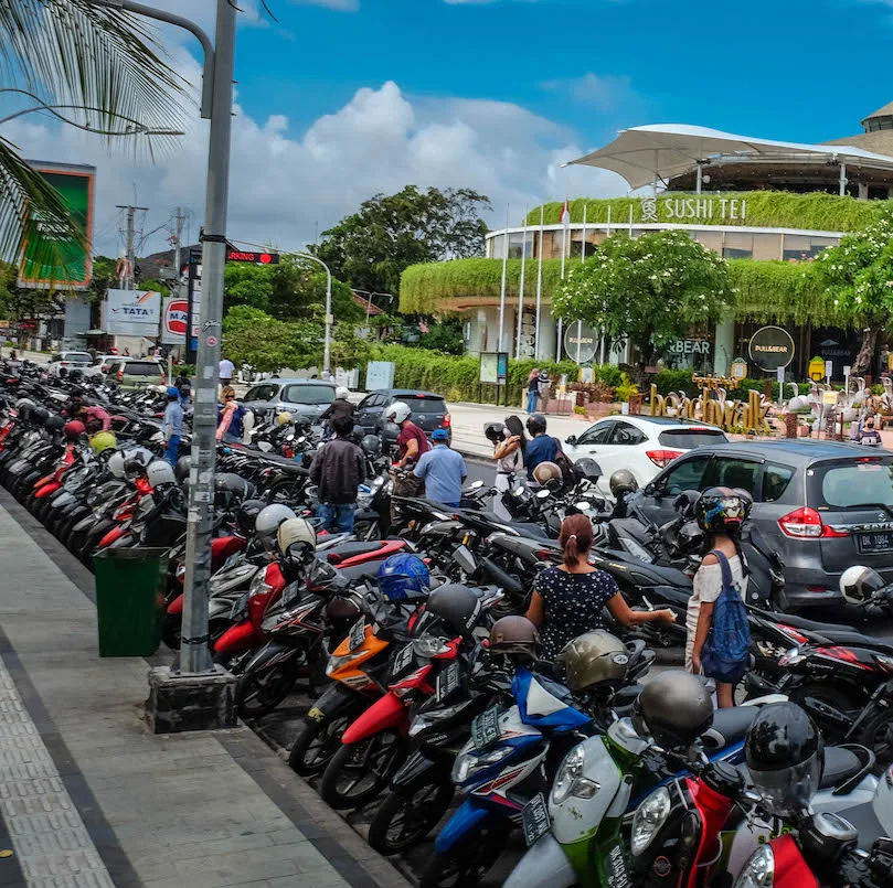 parked motorbikes