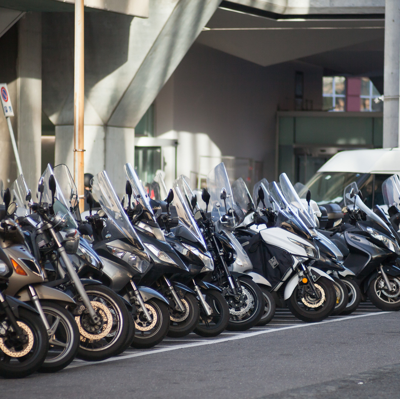 parked motorbikes