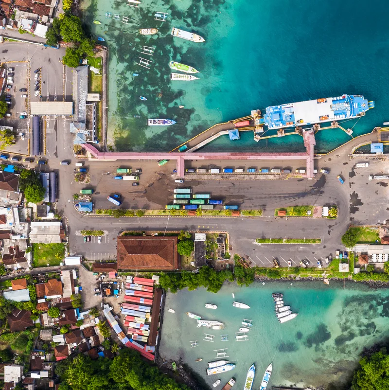 bali ferry view from above