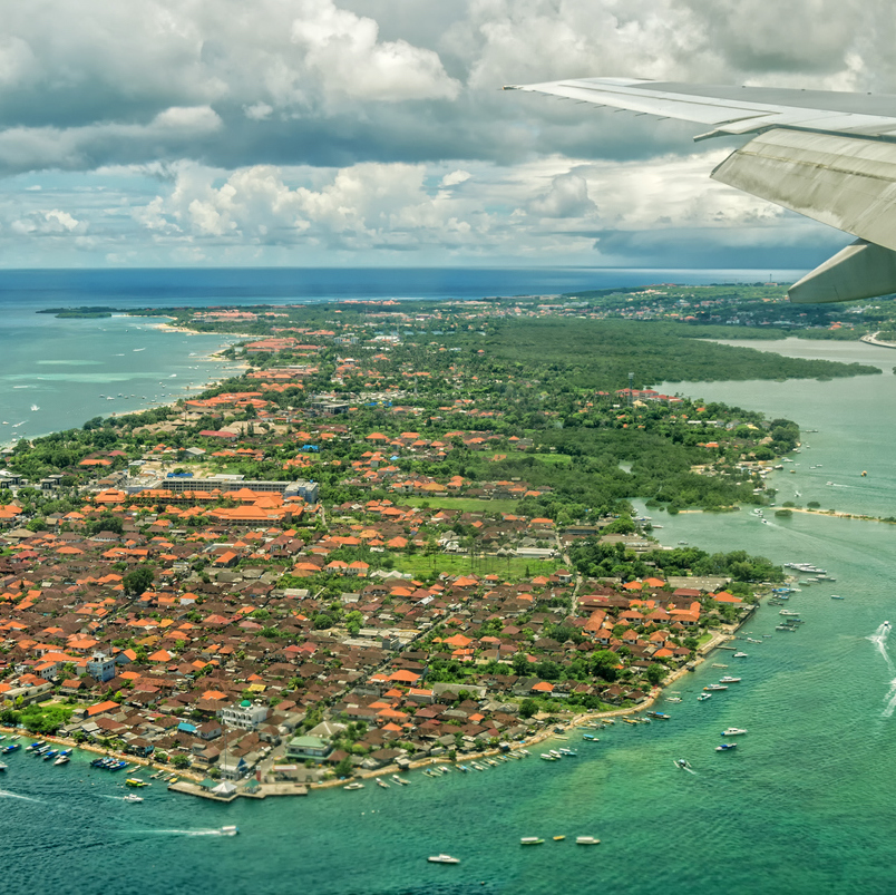 arriving in Bali flight