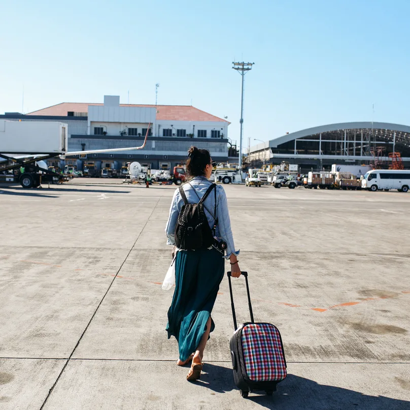 woman arriving in bali