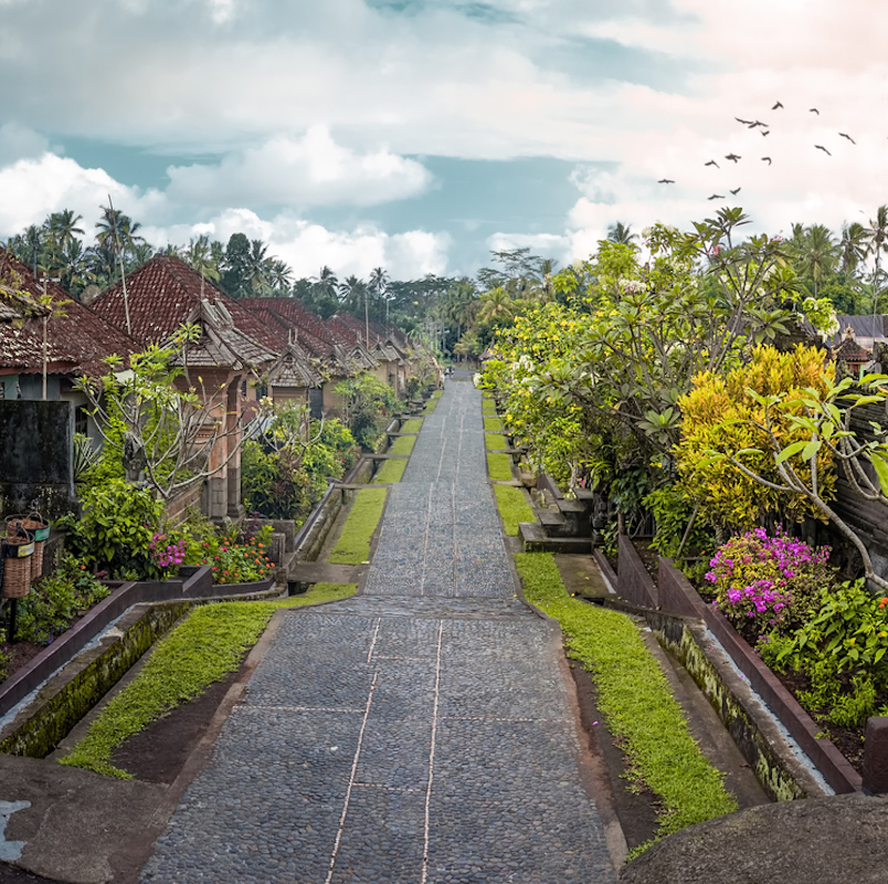 Penglipuran is a traditional balinese village at Bangli Regency with Bale Bengong for meeting (pavilion) and straight street.