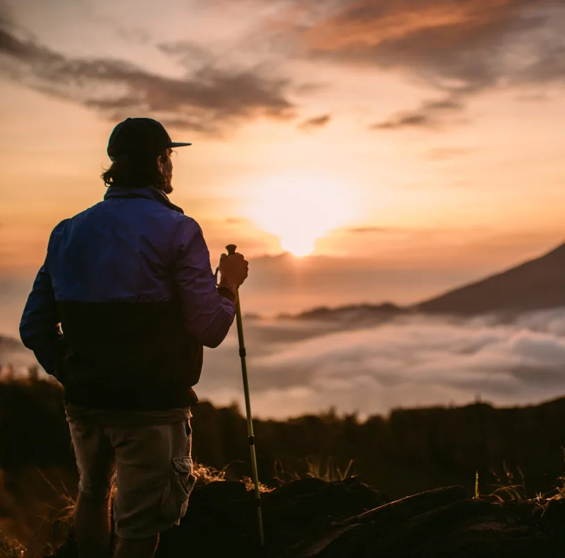 man bali mountain hike