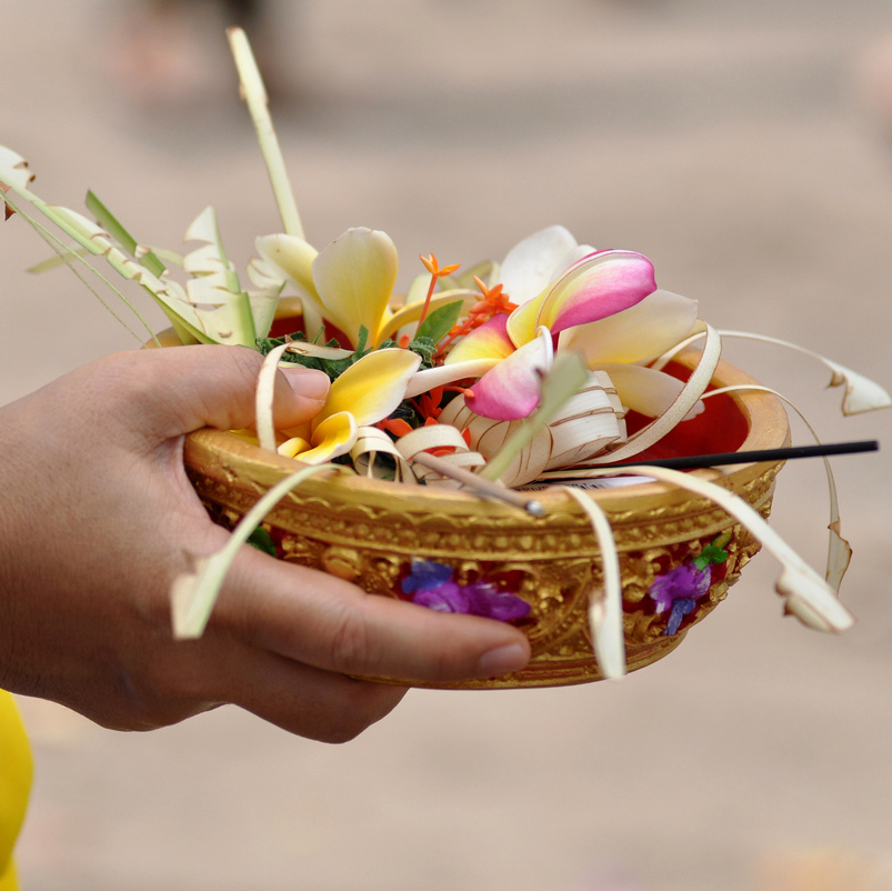 Offerings at the Nyepi ceremony of Indonesian Hindus