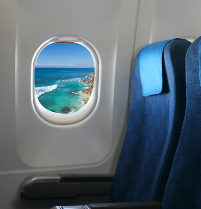 airplane seat beach