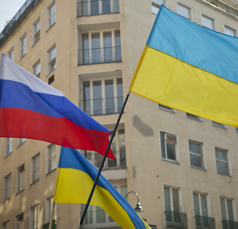 russia ukraine flags