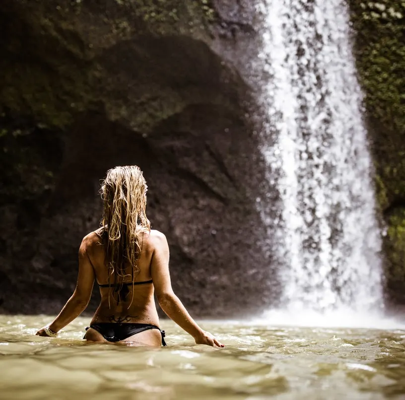 woman bali falls