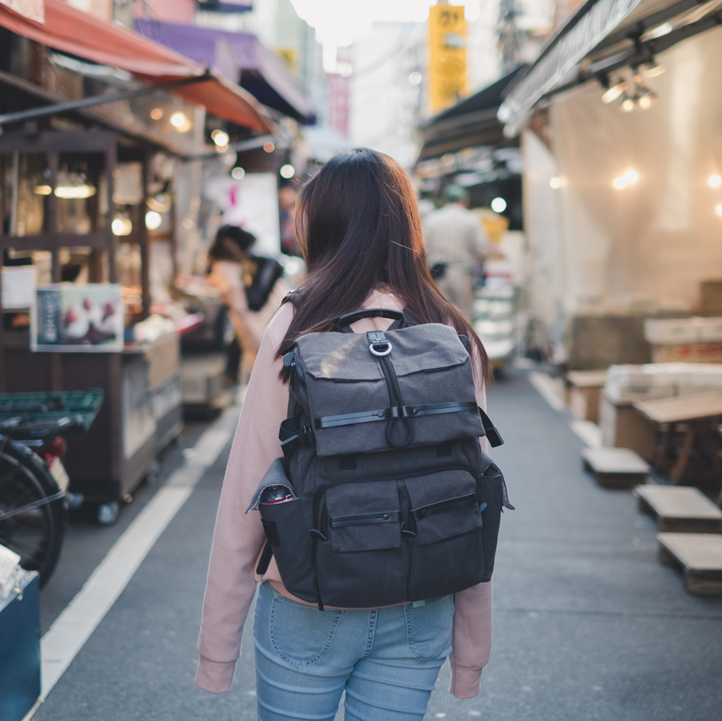 backpack woman