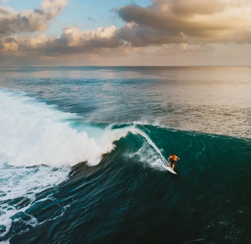 man surfing bali