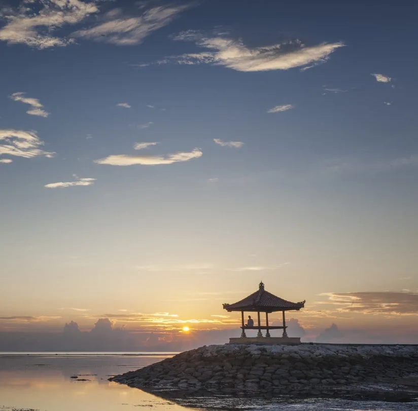 bali gazeebo sunset