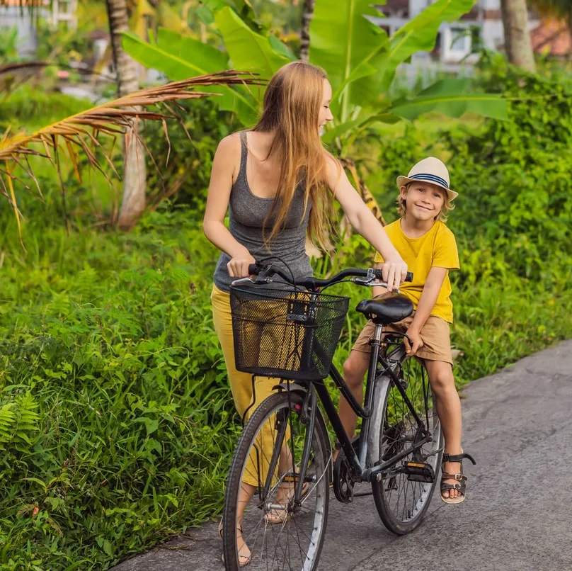 woman and son bali