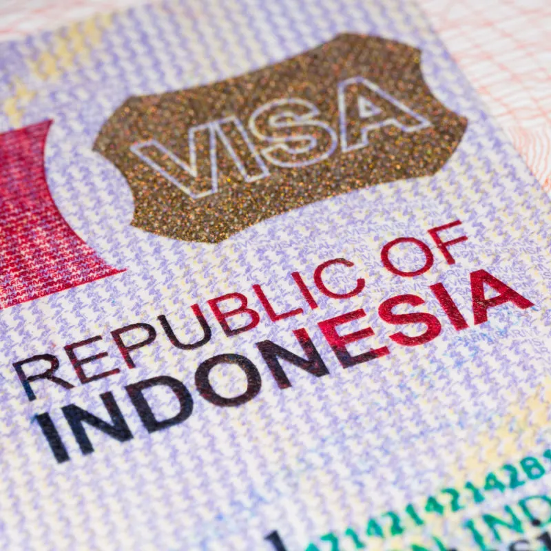 Zbliżenie: indonezyjska pieczęć wizowa