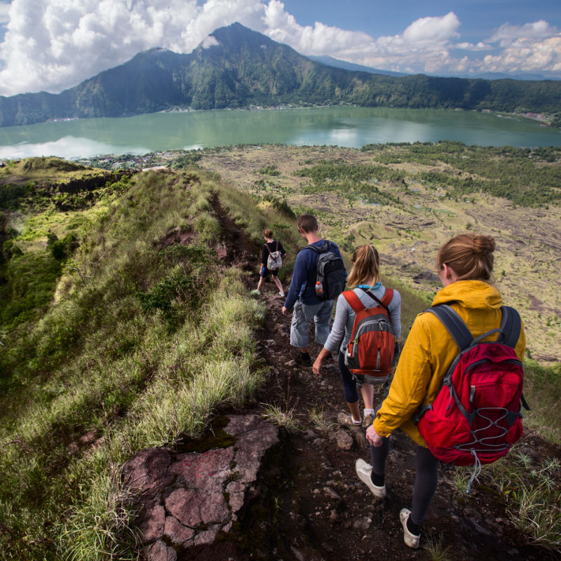 Hikers-Walk-Down-From-Mount-Batur
