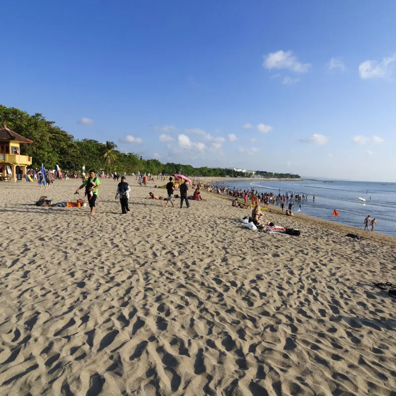 Tourists-Relax-On-Kuta-Beach-Bali