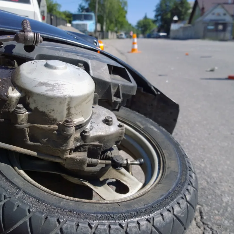 Wheel-of-a-Motorbike-Scooter-That-Crashed