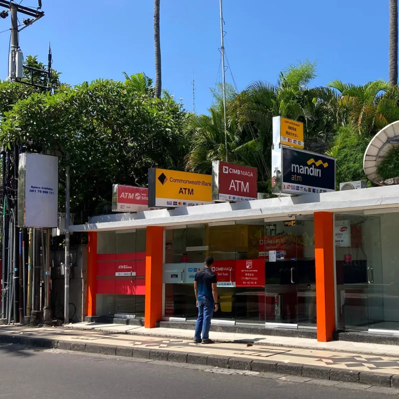 ATM-Cash-Machines-On-Kuta-Street-In-Bali