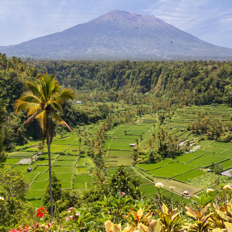Bali-Lanscape-With-Mount-Agung-In-The-Background