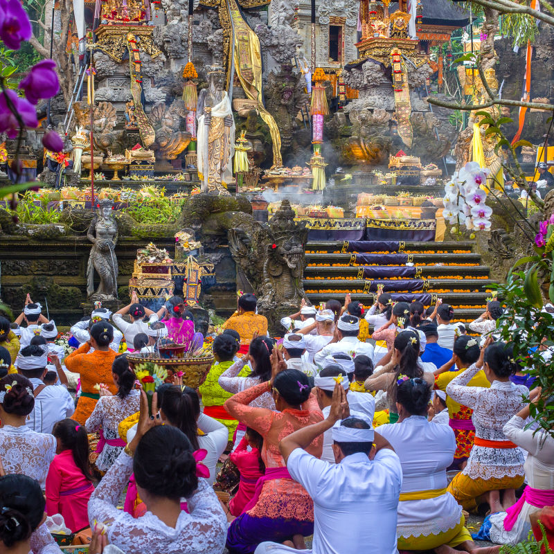 Balinese-People-Gather-At-A-Temple-For-A-Traditional-Ceremony-