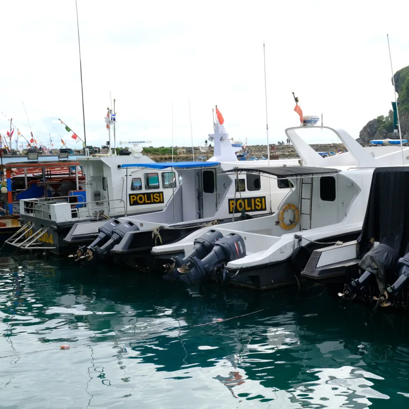 police boats in bali