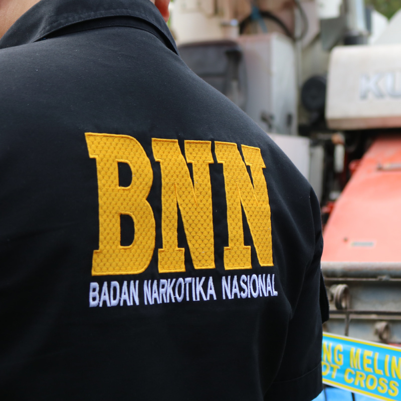 Officer-Wears-A-BNN-Uniform-For-Indoneisas-Narcotics-Agency
