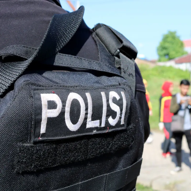 Close-Up-Of-Indonesian-Police-Uniform