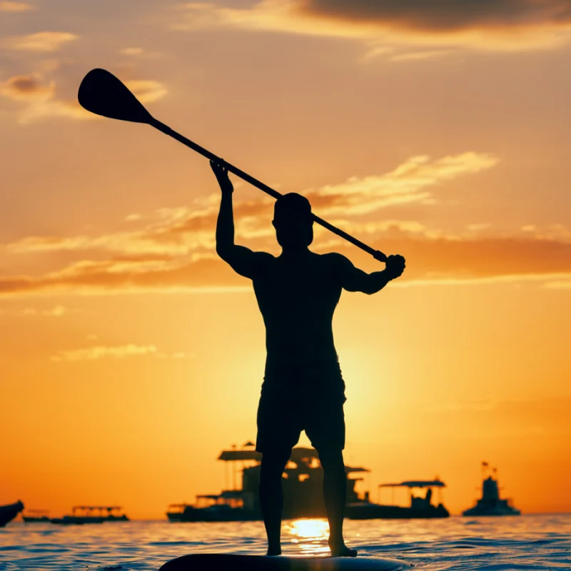 SUP-Paddleboarder-At-Sunset-in-Bali