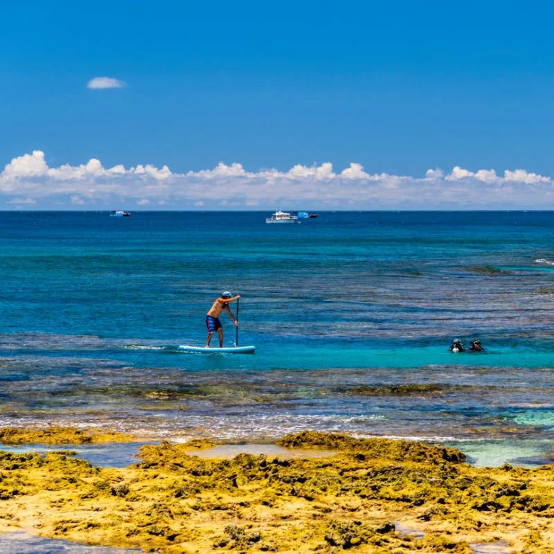 SUP-Paddleboarder-On-Bali-Sea