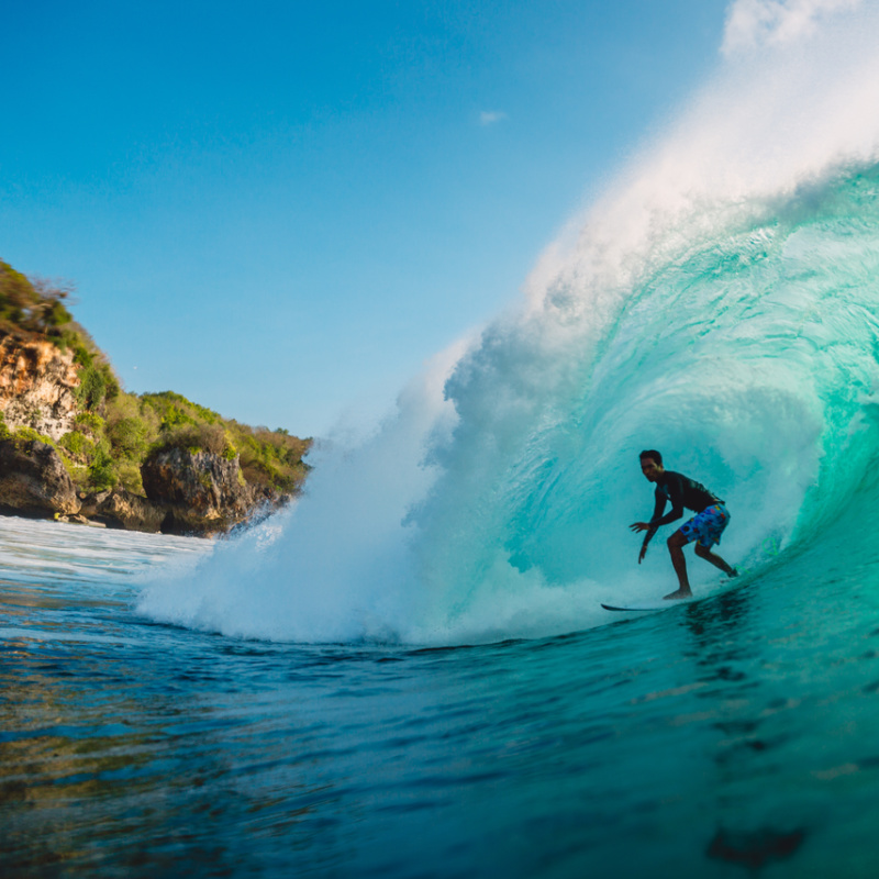 Surfer-Gets-Barrelled-In-Wave-Off-Padang-Padang-in-Uluwatu-Bali