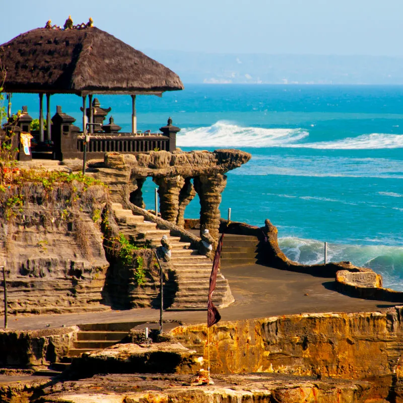 Area of Tanah Lot Temple In Bali Overlooking the ocean