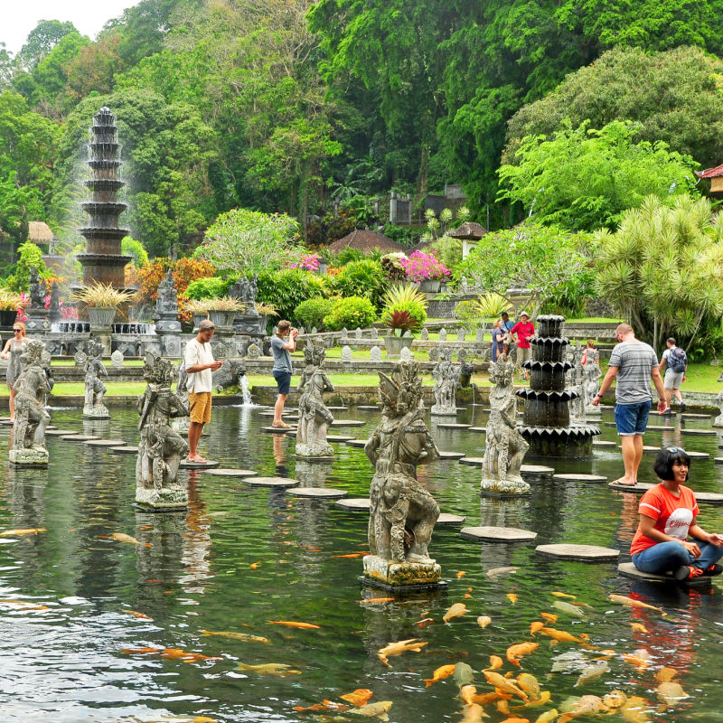 Vistors-Explore-Temple-in-Karangasem-Regency-In-Bali