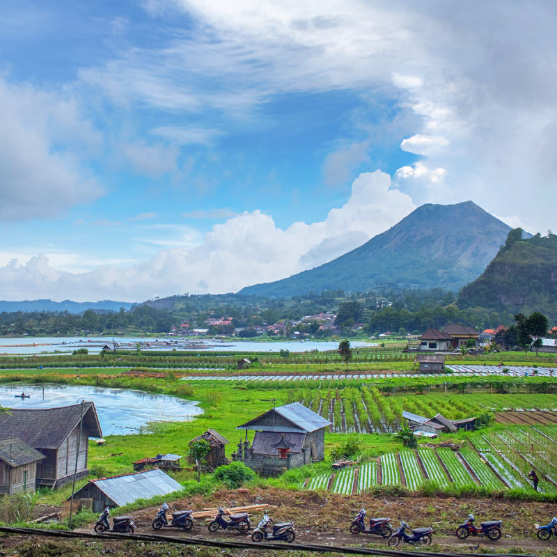 View-Of-Mount-Batur-Lake-Batur-And-Kintamani-Villages-In-Bali