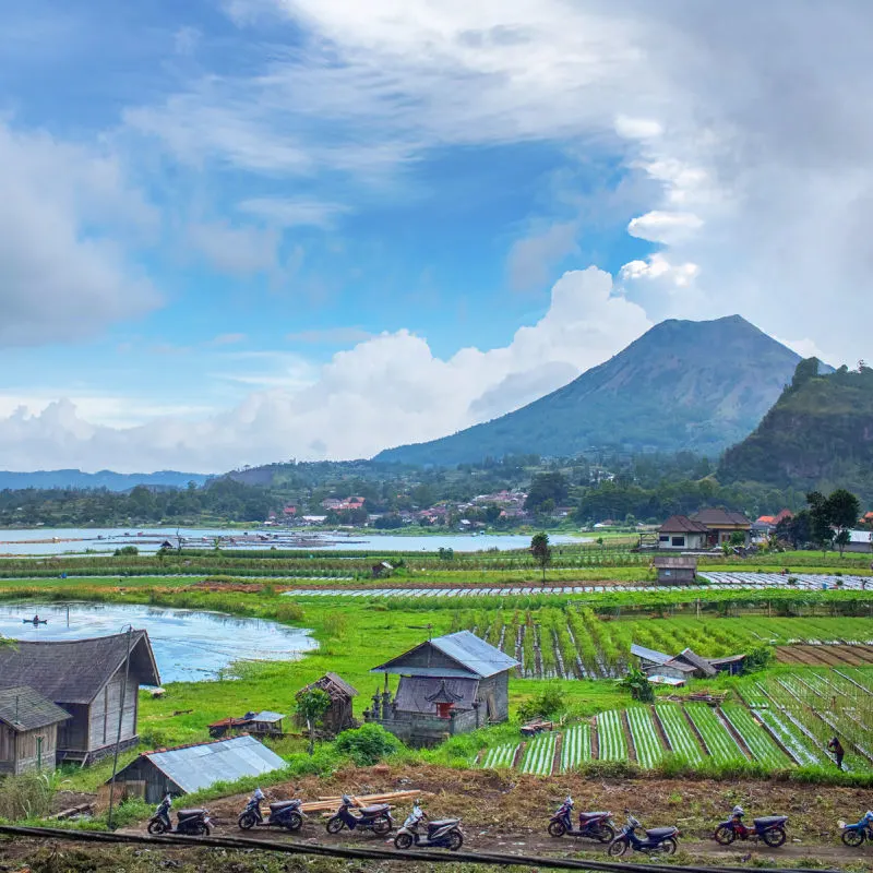 View-Of-Mount-Batur-Lake-Batur-And-Kintamani-Villages-In-Bali