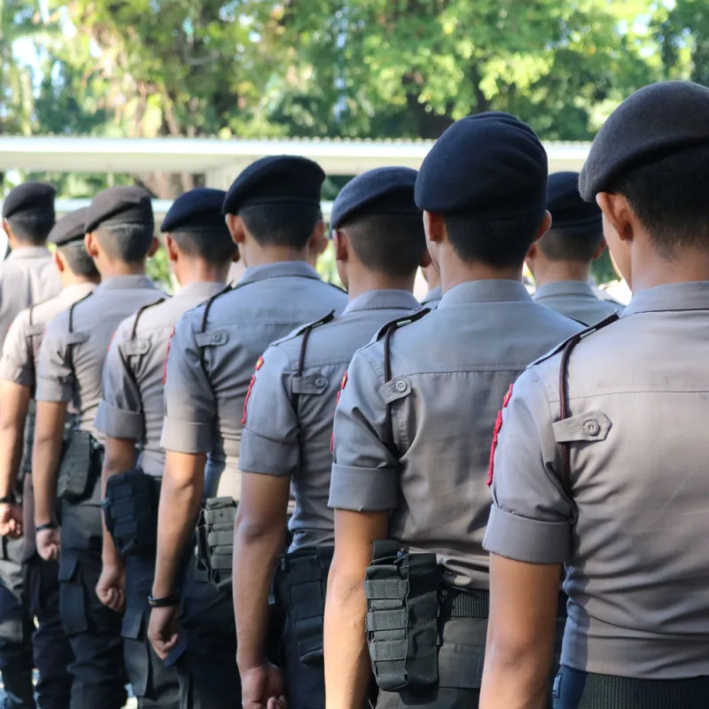 Bali-Police-Line-Up-To-Attention