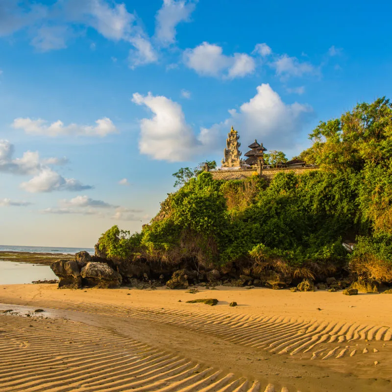 Cliff-And-Temple-By-Nusa-Dua-Beach-In-Bali