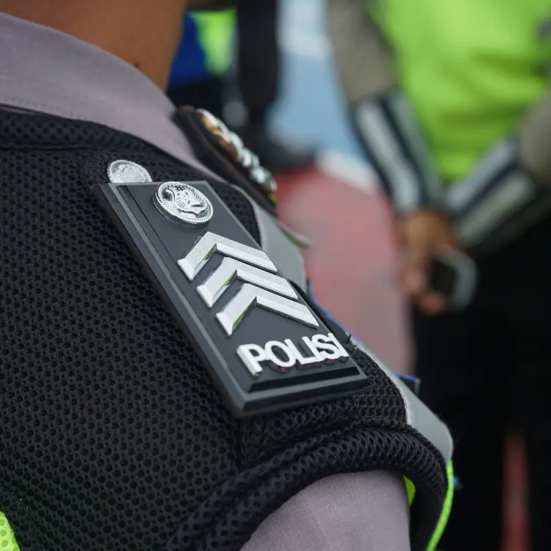 Close-Up-Of-Police-Uniform-in-Bali-Indonesia