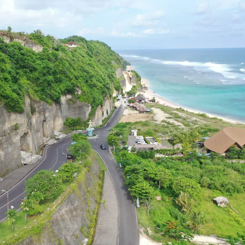 Pandawa-Beach-Road-In-Bali-Leading-Down-To-Cliffs-ANd-Village