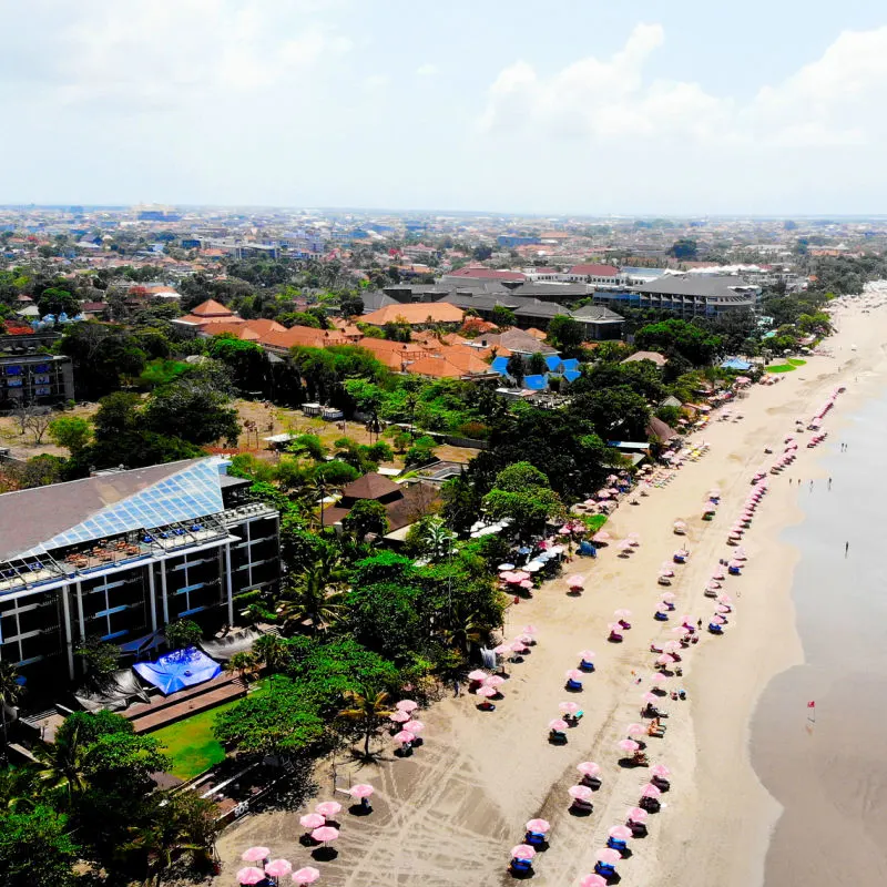 Ariel-Photo-Of-Smeinyak-Beach-With-hotel-resorts-in-Bali