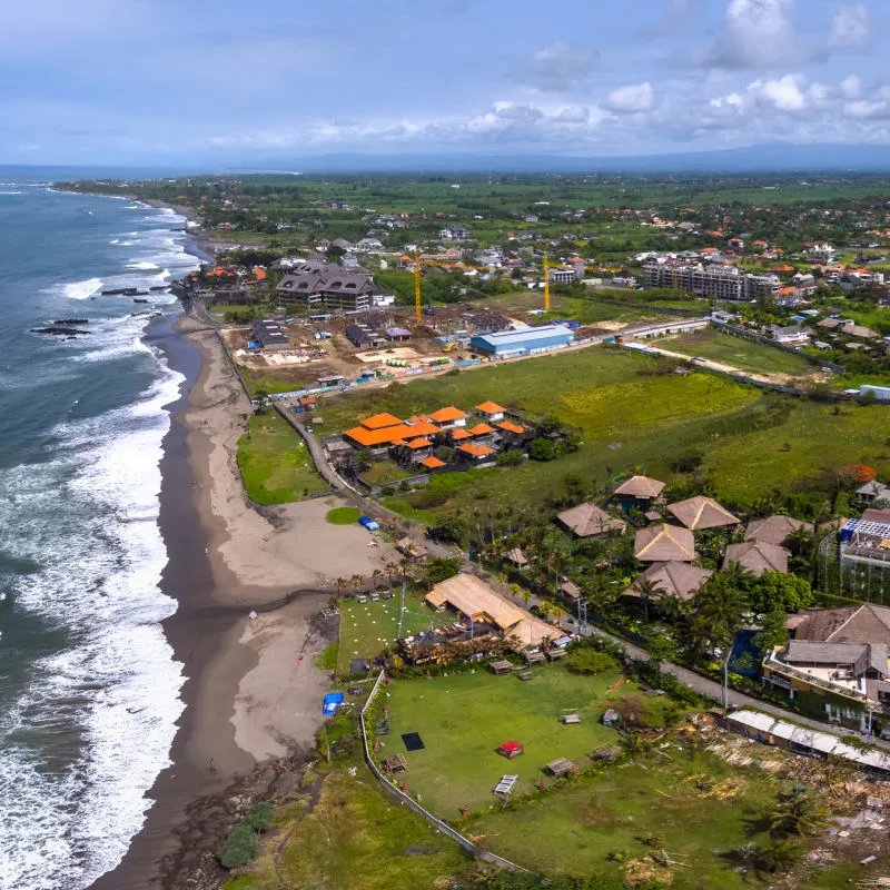 Ariel-View-Of-Canggu-In-Bali-Close-To-The-Ocean