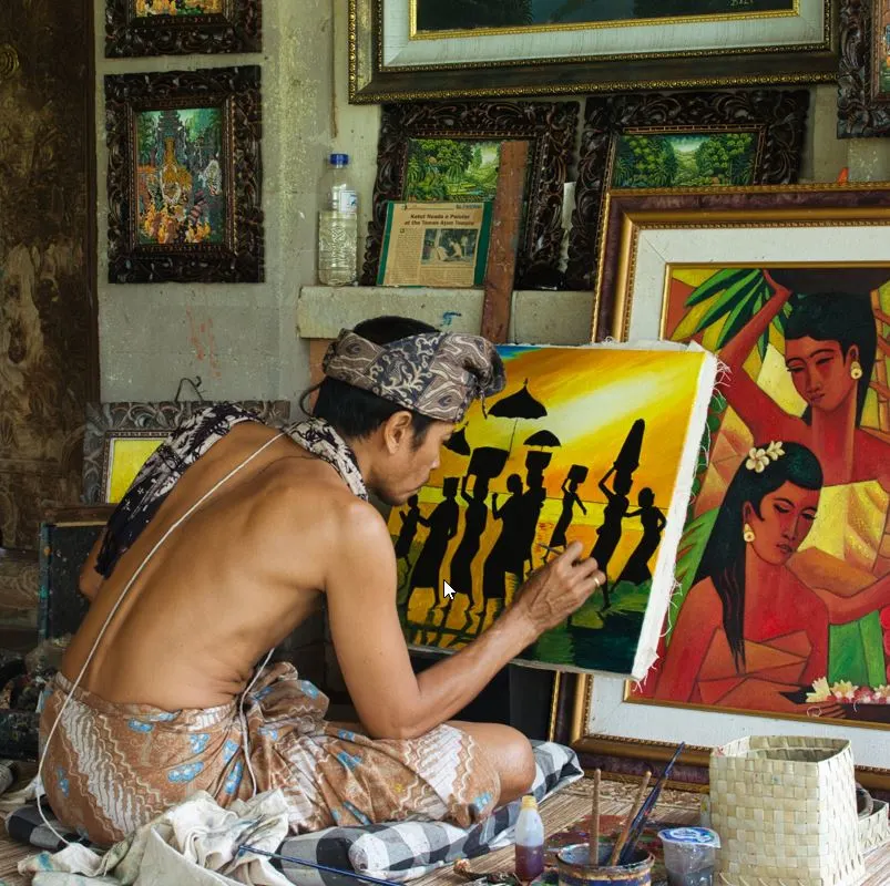 Bali man painting