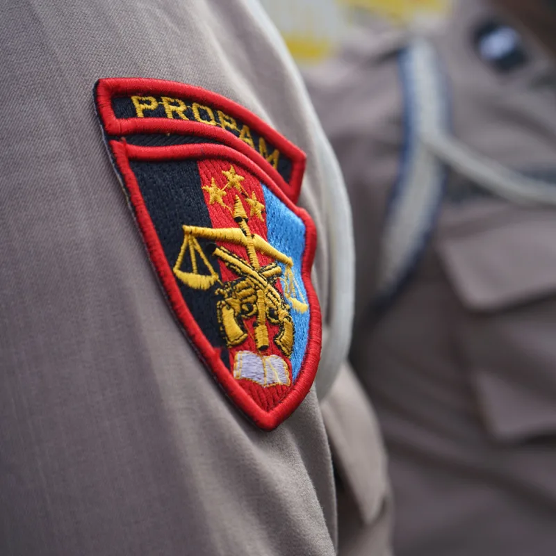 Close Up Of Indonesia Police Uniform.