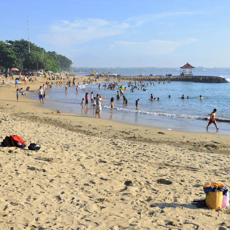 Domestic-Tourists-Enjoy-Nusa-Dua-Beach-In-Bali