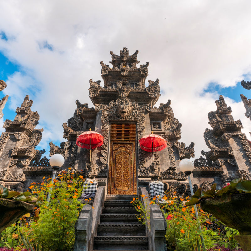 Entrance To Balinese Hindu Temple In Bali