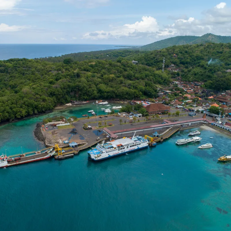 Padang Bai Harbor In Bali