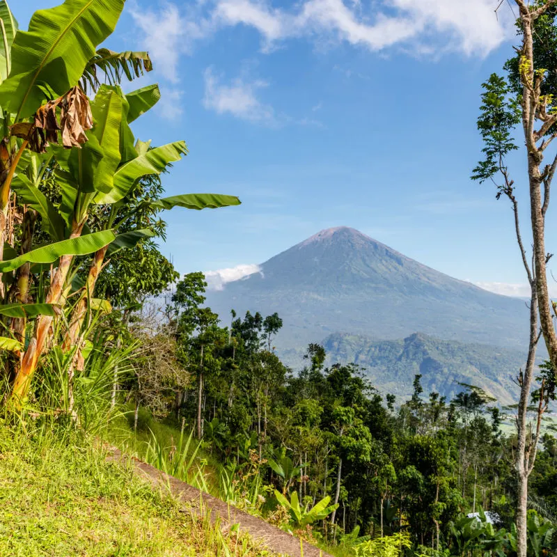 View-Of-Mount-Agung-In-Rural-Area-Of-Karangasem-Regency-In-Bali