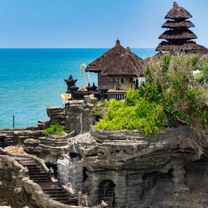 View Of Quiet Tanah Lot Temple Overlooking The Bali Sea