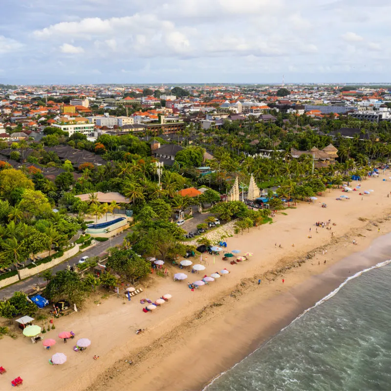 Ariel-View-Of-Kuta-Beach-And-Tourism-City-Inland