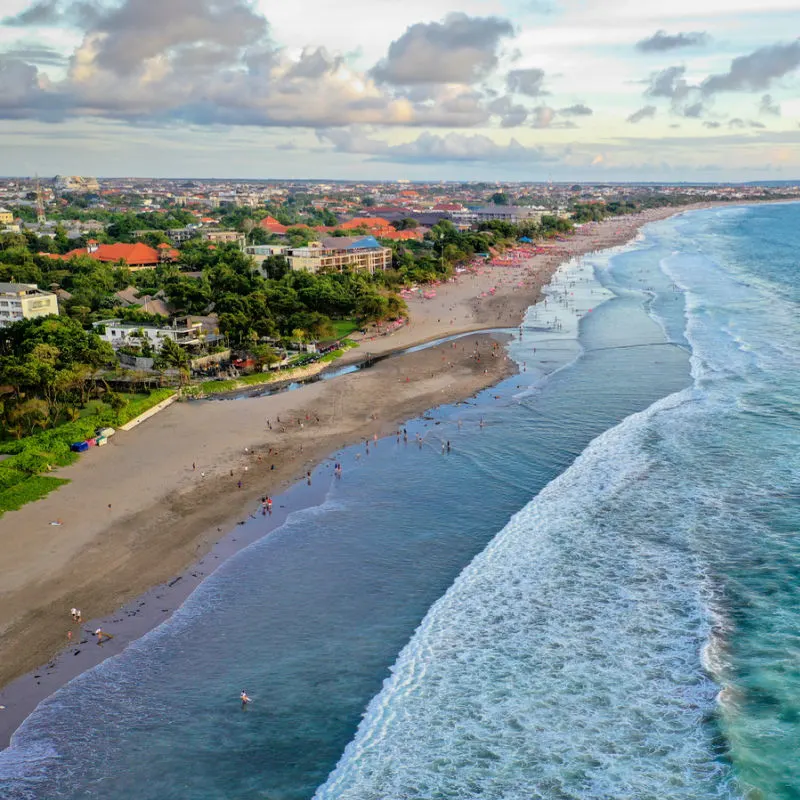 Ariel-View-Of-Seminyak-Beach-And-Hotel-Resorts-In-Bali