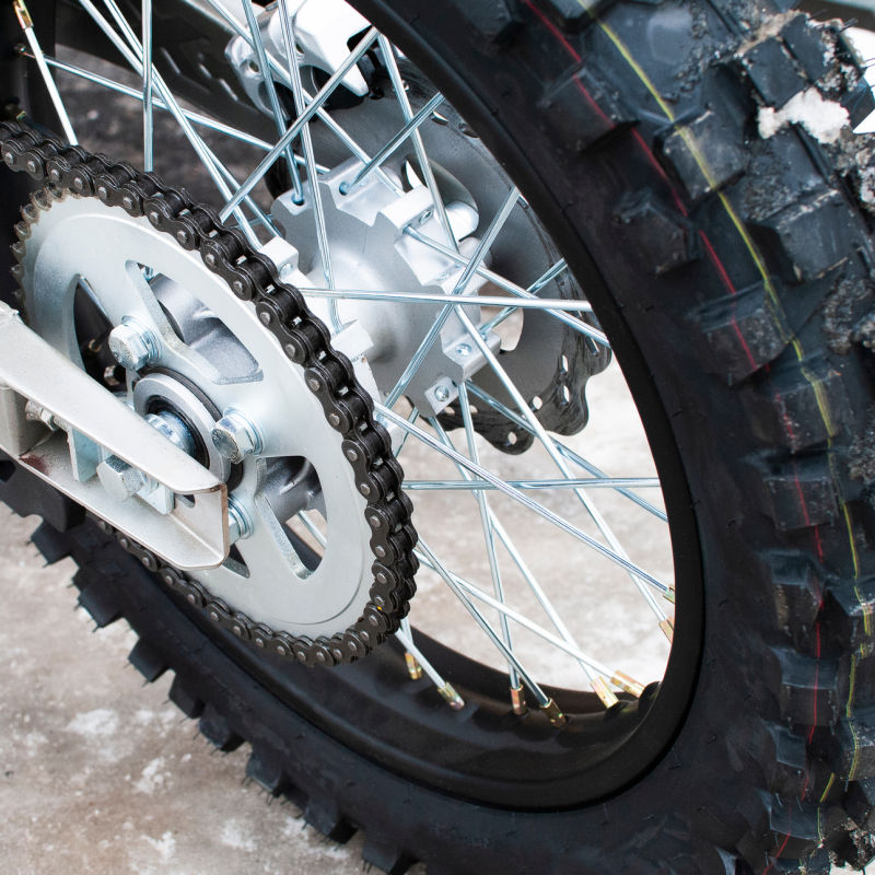 Close Up Of Moped Wheel Tire